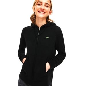 Lacoste Women's SPORT Tennis Cashmere Jersey Zip Sweatshirt